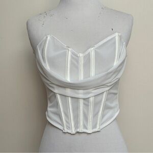 Off-White Mesh Corset Tube Top - Size Medium